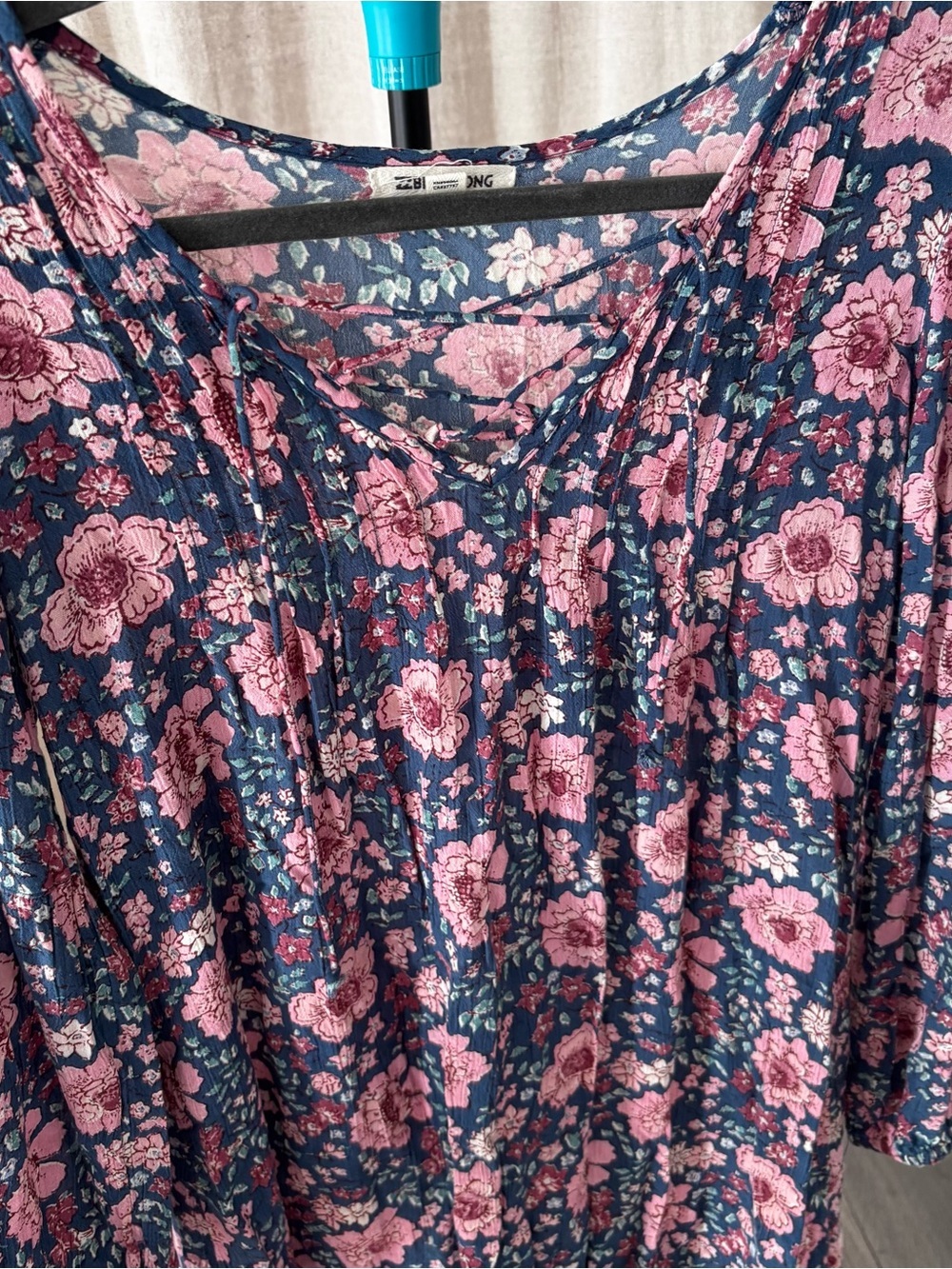 Billabong Navy and Pink Floral boho dress - Picture 3 of 7